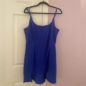 Superdown Blue Mini Dress with Front Hem Slit